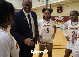 Simmons WBB Coach Earl Ruffin Gives Instructions During Timeouts in NCCAA Regional Championship