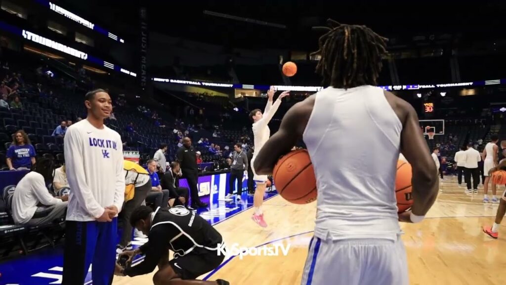 Denzel & Jaland Juggling Before Kentucky Wildcats Basketball Game vs LSU in SEC Tournament